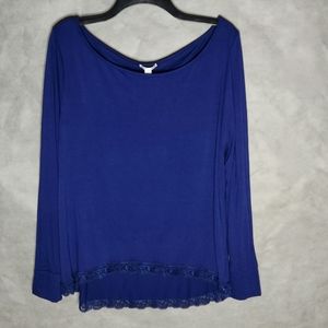 Montelle Rayon/Spandex Blend Long Sleeve Shirt Relaxed-Fit Perfect Top Lounging